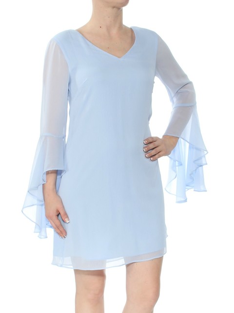 light blue shift dress with sleeves