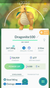 Pokemon Trade Go 100iv Dragonite With Any Fast Move 2 Charged Moves 3000 Cp Ebay