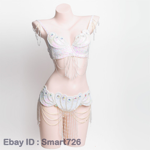 Sexy Belly Dance Bra Belt Beaded Belly Dance Costume Women - Picture 20 of 33