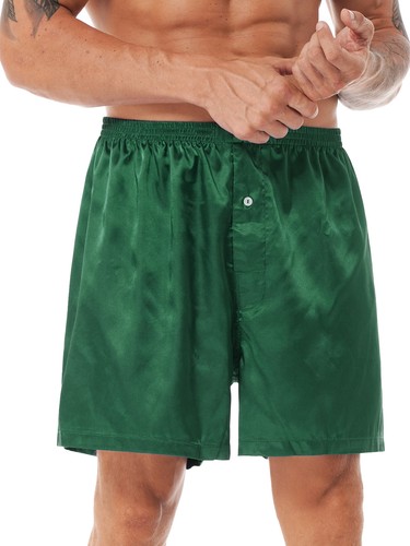 Men Shorts Silk Satin Boxer Pajamas Shorts Sleepwear Underwear Sleep Shorts - Picture 26 of 94