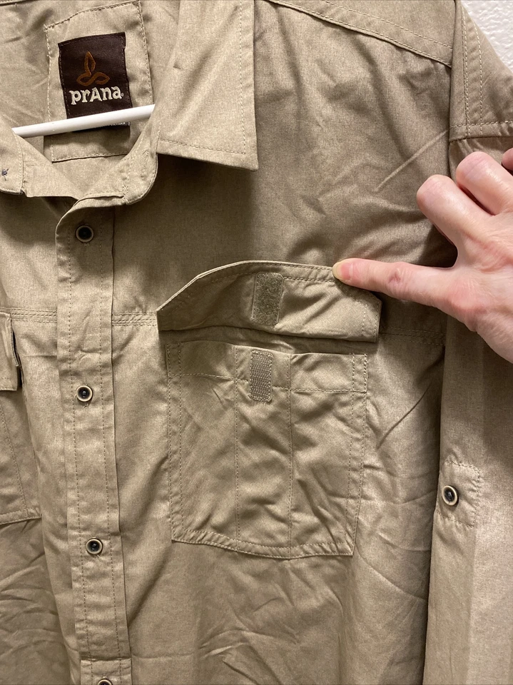 Prana Long Sleeve Men's Button Up Shirt Size XL RN124977 Lightweight Pockets New - Image 3 of 4