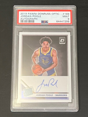 2019 donruss optic jordan poole Auto サイン PSA 9 Golden State Warriors Jordan Poole 2019-20 Donruss
