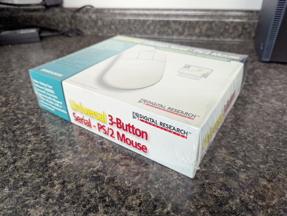NEW SEALED Vintage Digital Research Universal 3-Button Serial PS/2 Mouse - Image 3 of 3