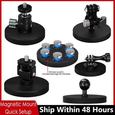 Universal Mobile Phone Clamp Adapter Clip Magnet Mount Magnetic Suction Cup Base