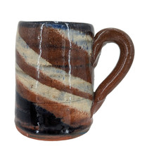 Vintage B.B. Burlon Craig Vale, NC Swirl Handmade Folk Pottery Mug