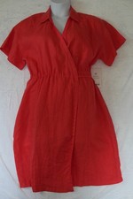 NWT Athleta Playa Wrap Dress Women's Size 16 Coral 100% Linen Beachy Coverup