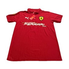 NEW Scuderia Ferrari F1 Polo Shirt Mens Medium Red Motorsport Racing Luxury NWT