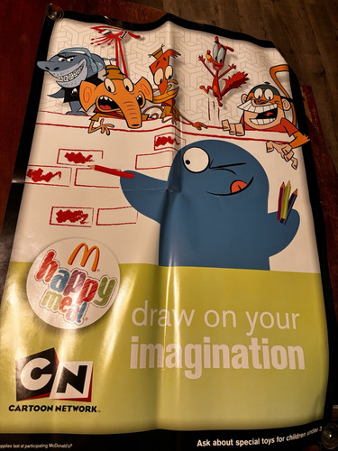 Poster espositore negozio McDonald’s rete dei cartoni animati favori casa immaginario 24x36 - Foto 1 di 2