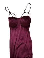 Fashion Nova Burgundy Velvet Bodycon Midi Dress Women S Sexy Corset Bust Holiday