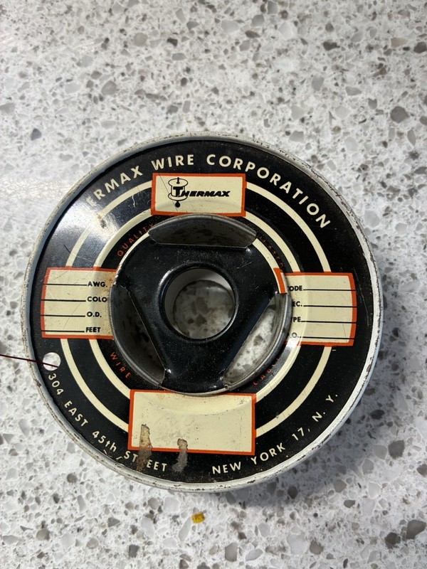 Vintage Thermax 37 AWG Magnet Wire Red Enamel Copper Coil Pickup Radio Luthier