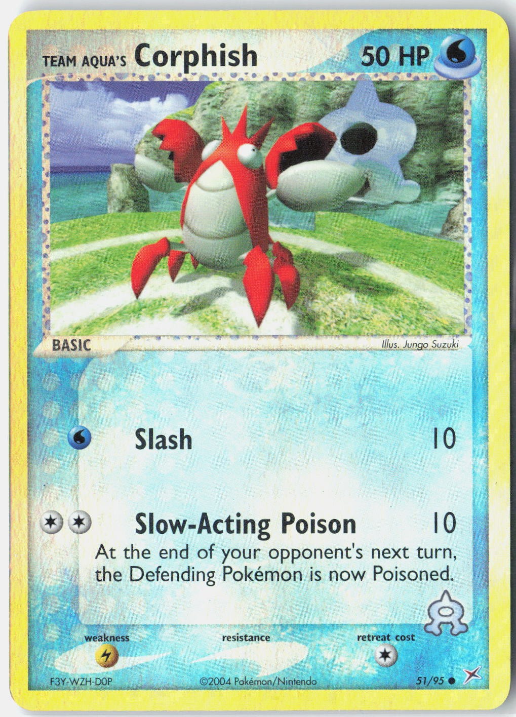 Team Aqua's Corphish - Team Magma vs Team Aqua 51/95 Pokemon Card Reverse Holo
