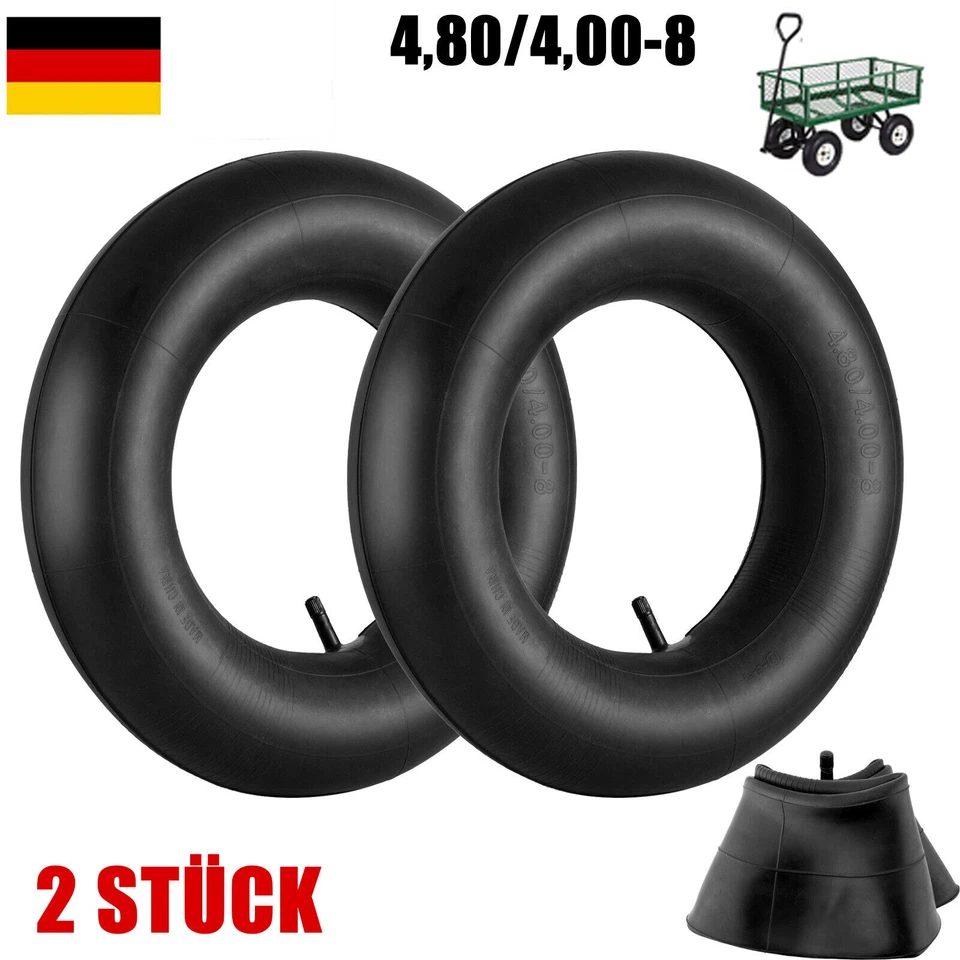 SPORTYOUTH 2er Schlauch 4.80/4.00-8 Schubkarren Sackkarre Bollerwagen Gartentrolley gerades