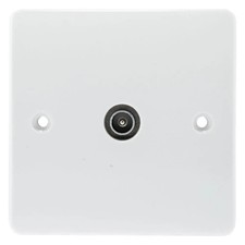 MK Logic Plus K3550WHI - 1 Gang TV Male Socket Outlet - White - NEW