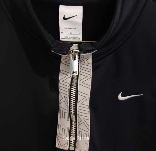 Nike Therma-Fit Fleece Pull-Over - Zipper Collar - Size: Medium - Solid Black - Picture 2 of 4