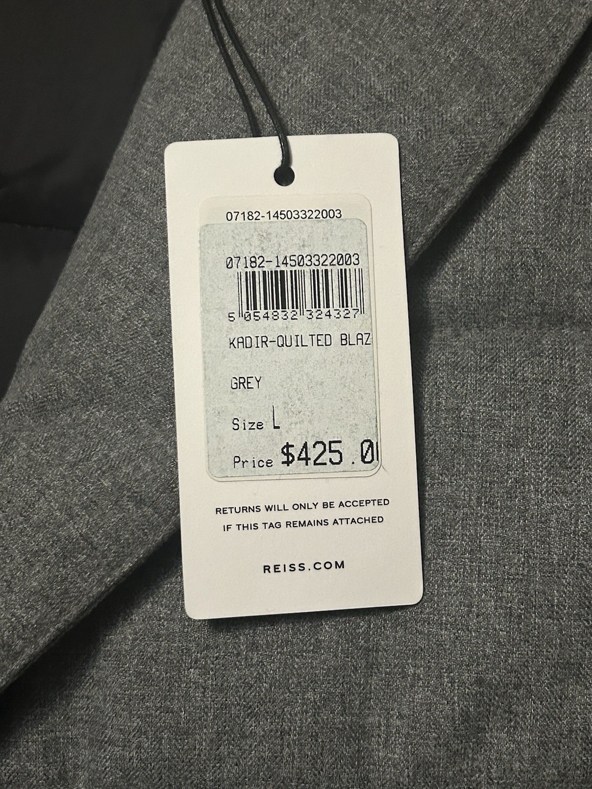 NWT! Mens Reiss Kadir Quilted Blazer Grey L $425 SOLD OUT image 6