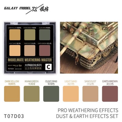 Galaxy PRO Model Aging Powder 6-color Weathering Master Set