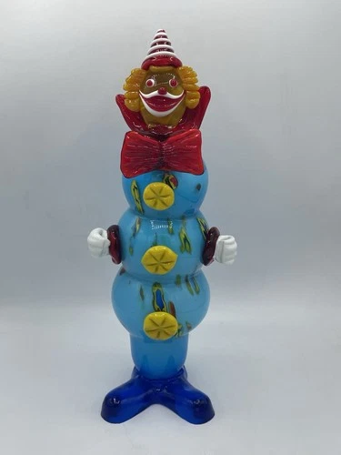 Vintage Murano Clown Lg Venetian Art Glass 14" Figurine Hand Blown Italian Decor