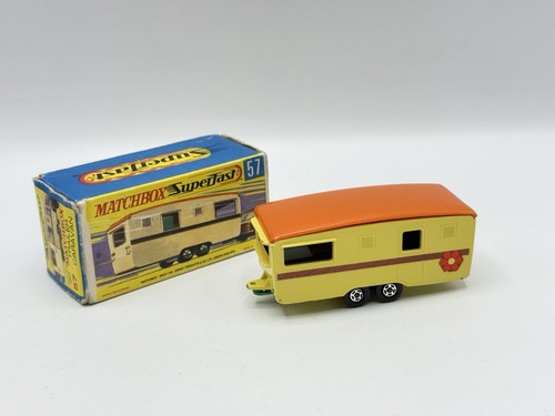 Matchbox Superfast 57 Trailer Caravan - Yellow - Worn Original Box