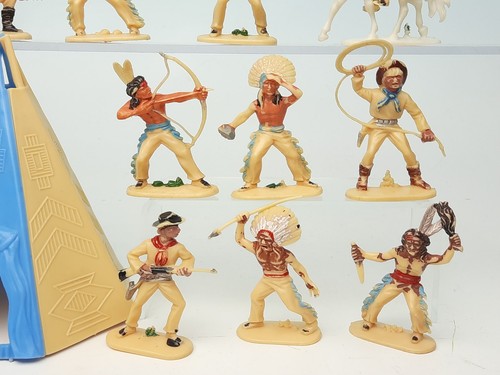 W. Germany Jean Höfler -- 1. Serie Indianer Cowboys + Zelt -- Wild West Figuren - Bild 5 von 9
