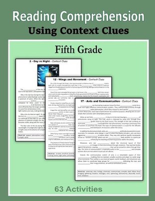 Reading Comprehension - Using Context Clues - Fifth Grade by C. Mahoney Paperbac