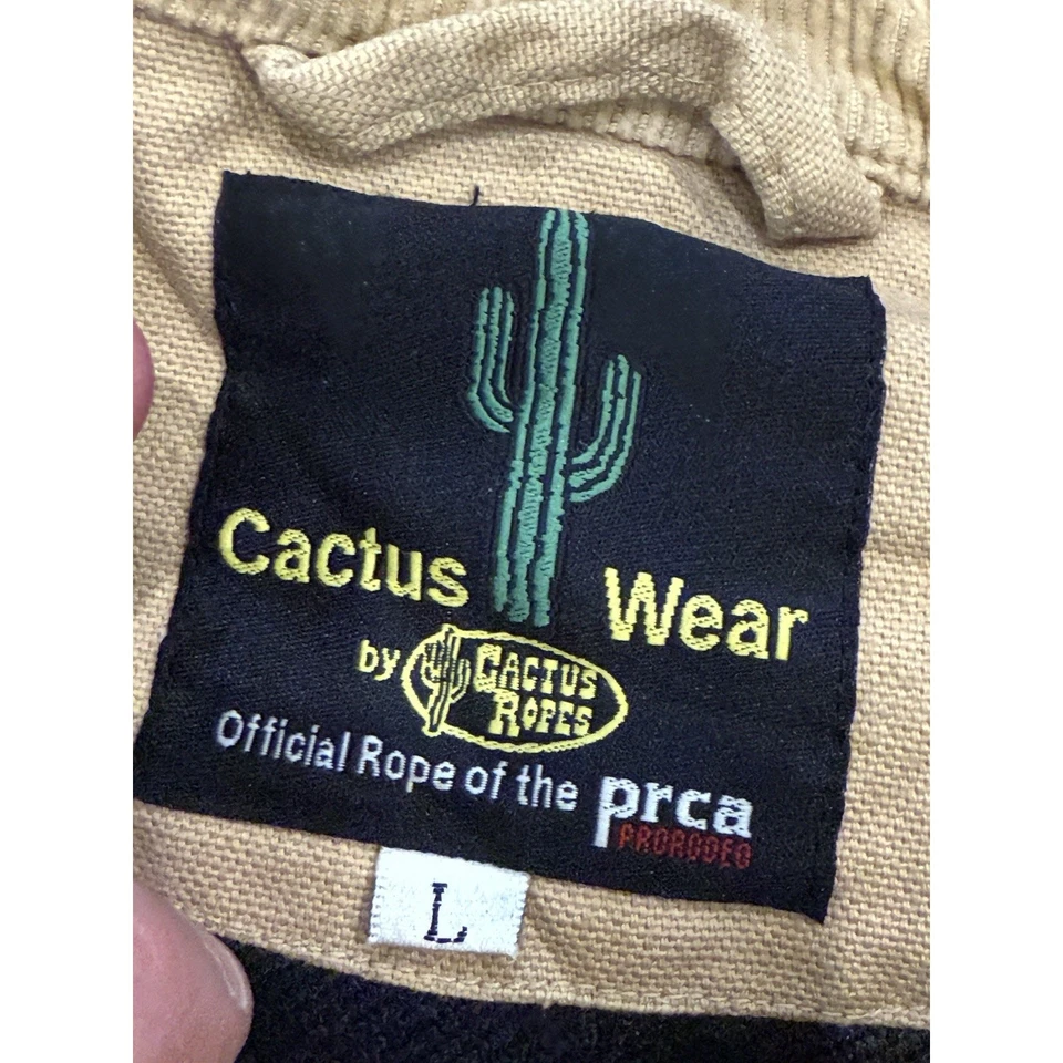 Винтажный кактус носить холст полный молнии одеяло с подкладкой куртка кактус веревки мужской большой - Изображение 2 из 4