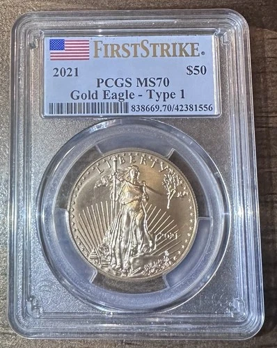 2021 1OZ. $50 PCGS MS70 Gold Eagle - Type 1