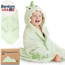 Organic Baby Towel with Hood for Girls, Boys - Soft, Absorbent, 100 Cotton Hood