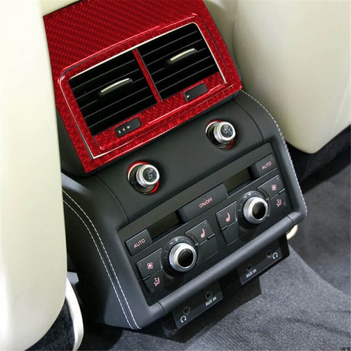 Cover Trim 2007-2015 For Audi Q7 Rear Air Vent Outlet Frame 3X Red Carbon Fiber - Picture 8 of 11