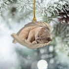 Personalize British Shorthair Cat Sleeping Ornament, Cat Angel Wings Ornament