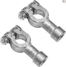 2PCS Car Battery Connectors, Positive and Negative Lead Top Post to Side Ter