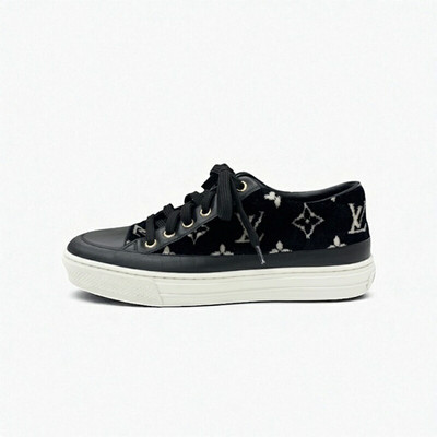 Louis Vuitton Stellar Line Monogram Leather Sneakers Black Women s Shoes US 5.5