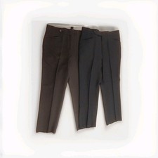 VINTAGE HAGGAR EXPAND-O-MATIC PANTS STRAIGHT LEG Lot Of 2 BROWN/BLACK 33 X 30