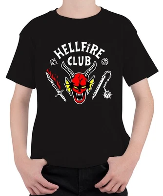 PRINTERA HELLFIRE CLUB Dämon Schädel Hörner D20 Flammenschwert Rollenspiel Unisex Kinder