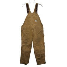 Vintage Carhartt Bib Overall 42x30 Brown USA Union Made Double Knee R01 BRN Bibs