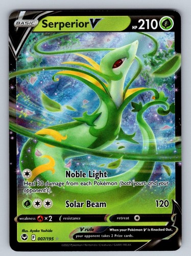 Serperior V 007/195 NM/M Holo Silver Tempest UR Pokemon T03197