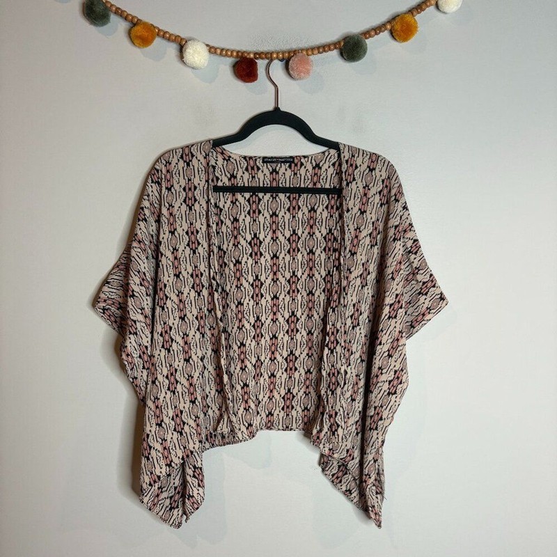 Brandy Melville patterned open shrug cardigan