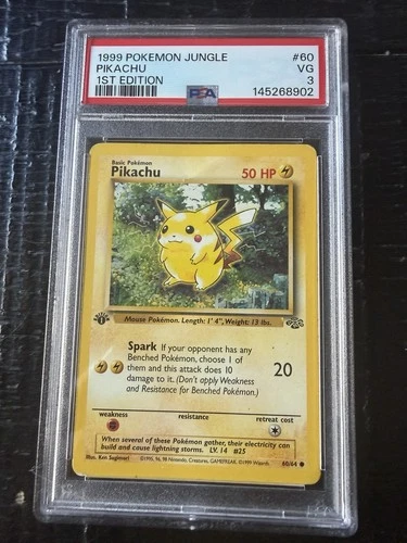 Pokémon TCG Jungle 1st Edition Pikachu PSA 3 60/64 Common Basic Card Stock