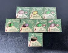 Vtg Lot 8 Boxes Happy Birthday Wax Cake Candles By Columbia 3 Sealed New