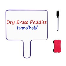 Dry Erase Paddles Handheld with Erasers Portable Double Sided Whiteboard Answ...