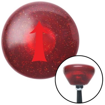 Red Fancy Solid Directional Arrow Up Red Retro Metal Flake Shift Knob M16x1.5
