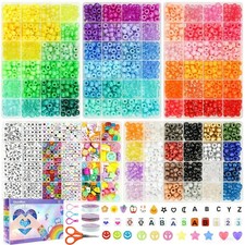 Pony Beads Bracelet Making Kit Mixed Colors Kandi Beads 3550 Pcs 96 Colors