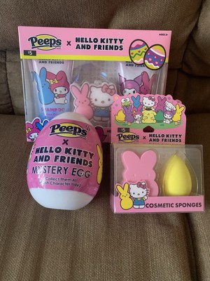  Plush peep egg/hello kitty rainbow  shower soap and shampoo make up sponges 