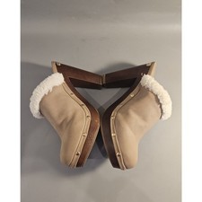JUICY COUTURE Heeled Clogs/Mules Tan, Faux Fur Studs, Size 7, Y2K, Glamour