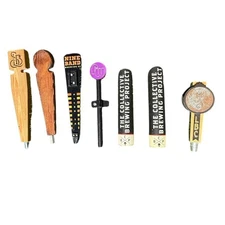 Lot of 7 Beer Tap Handles Breweriana Bar Pulls Mixed Brands Man Cave Decor Parts