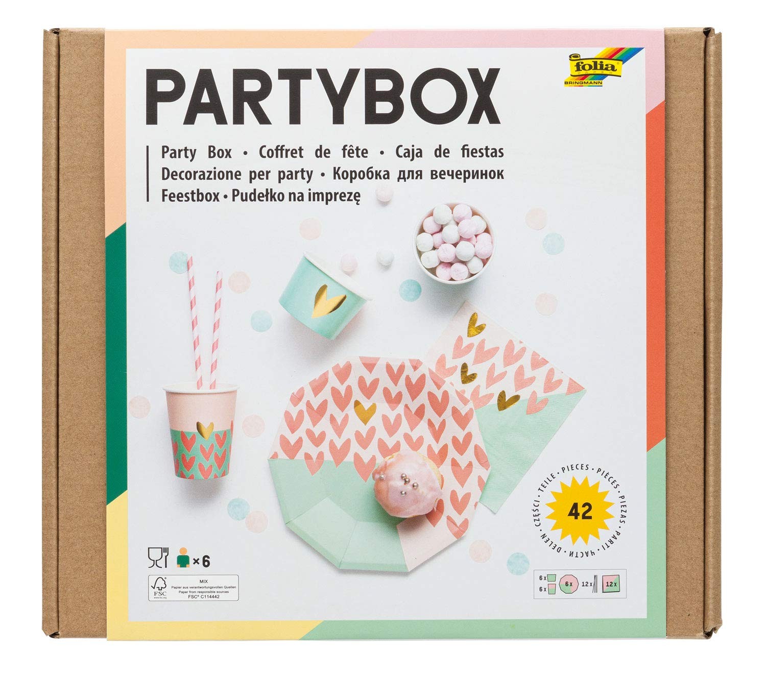 Folia 45302 - Party - Box Girls 42 Teile fr ca 6 Personen schne Tischauss 4790₽