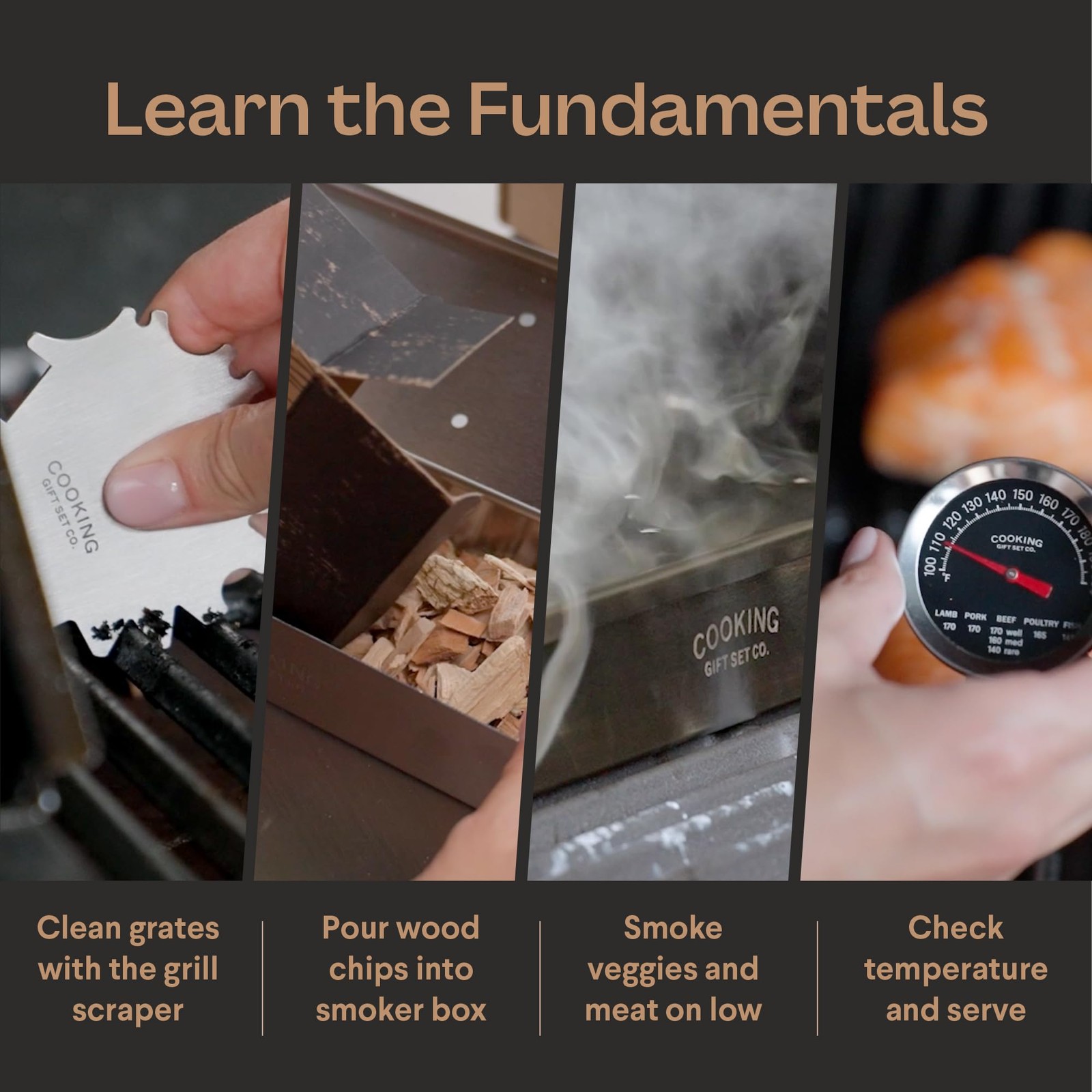 New Best Deluxe Smoker Box for Gas Grilling - Complete BBQ Kit with Wood Chips