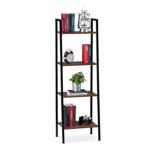 Scaffale da terra Libreria a scaletta Mensola decorativa 4 ripiani - Foto 2 di 30