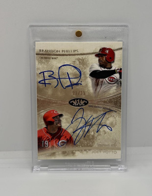 2014 Topps Tier One - Dual Auto ON-CARD Brandon Phillips Joey Votto #/25 REDS