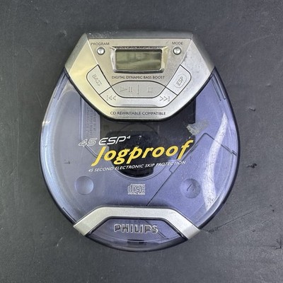 VTG Philips Jogproof Portable CD Player AX5011/17 ESP4 Bass Boost Blue - Works