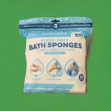 SCRUBZZ Rinse Free 25pc Bath Single Use Shower Sponge - Caregiving, Travel, Kids